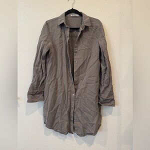 Alexander wang long sleeve button up mini dress